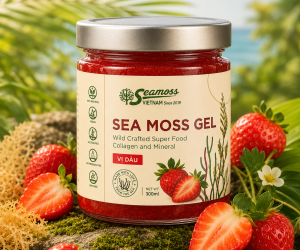 Sea Moss Gel hũ 300gr vị dâu